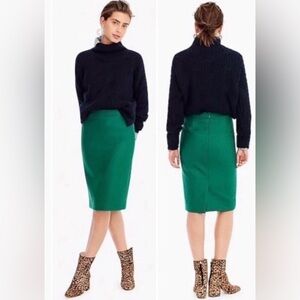 Title: J.Crew No. 2 Green Wool Pencil Skirt -Size 2